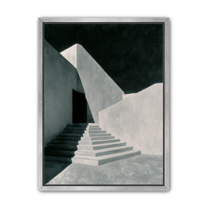 Stairs into the black doorway