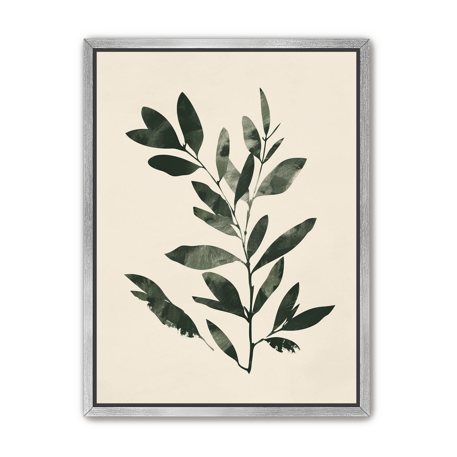 Dark green leaves on cream