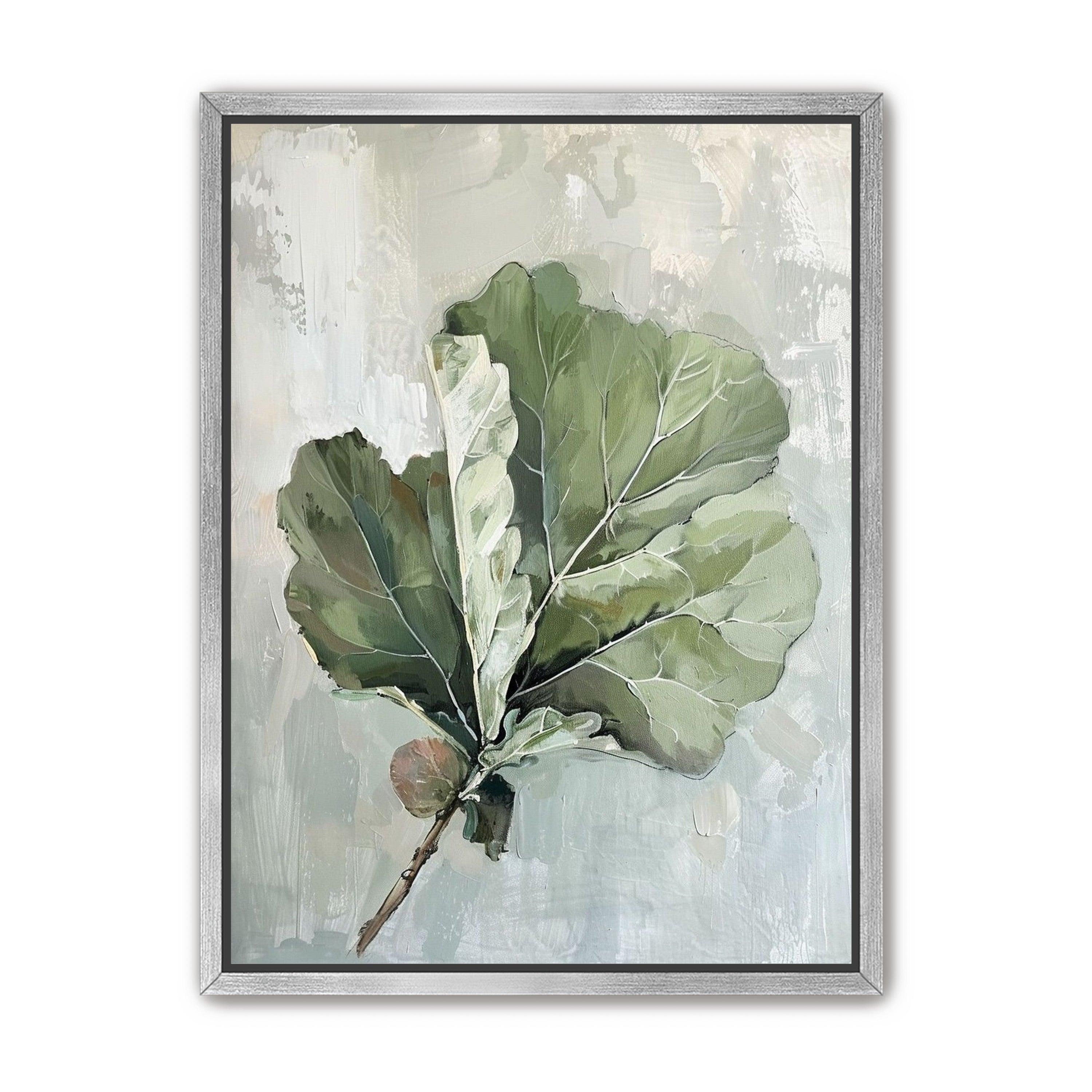 Green leaves in pale wash