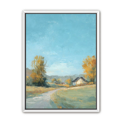 Blue sky over the farmhouse