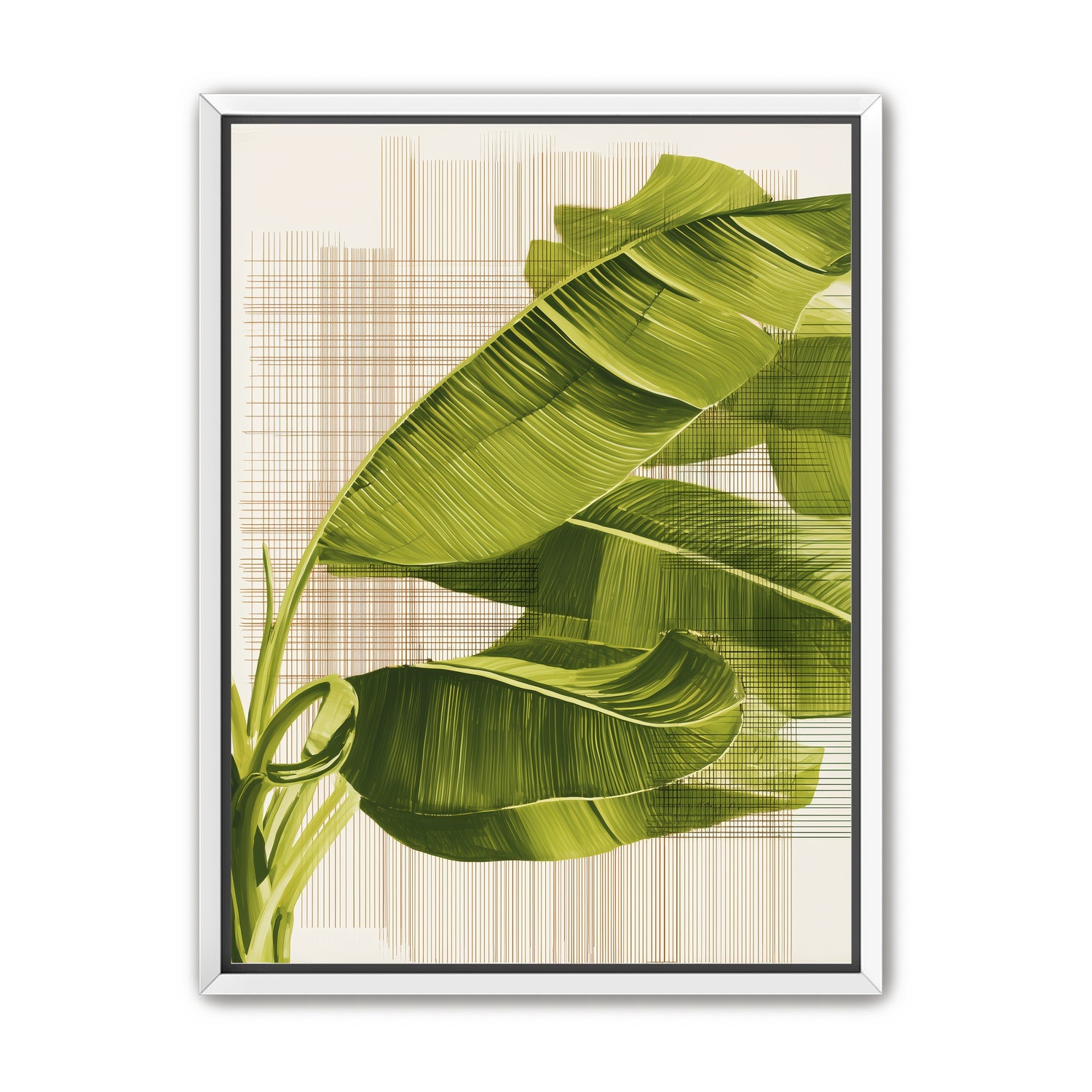 Banana leaves against the grid