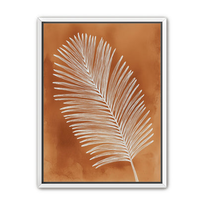 Palm frond in white ink