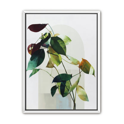 Leaves across a pale arch