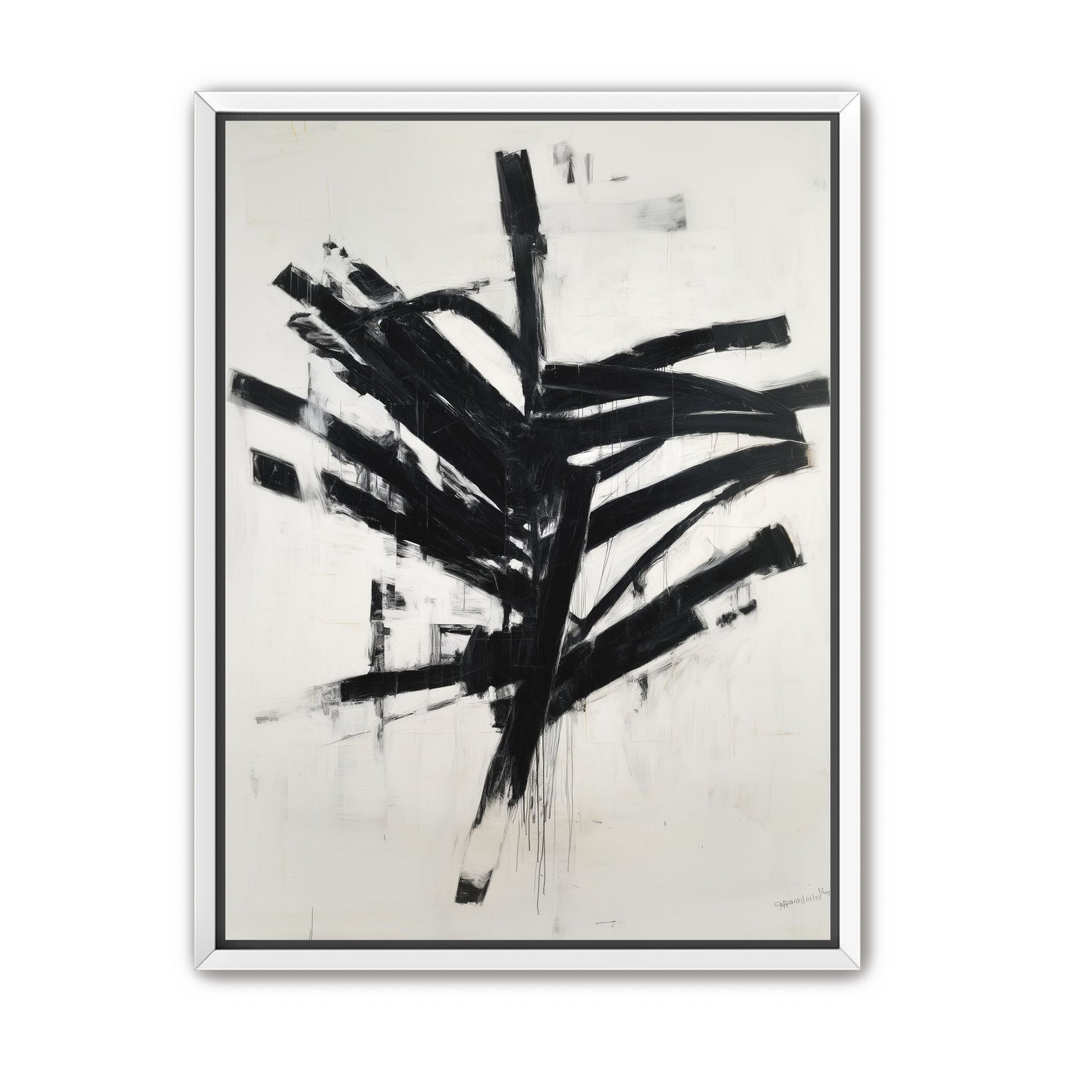 Black mass across white field