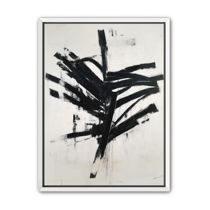 Black mass across white field