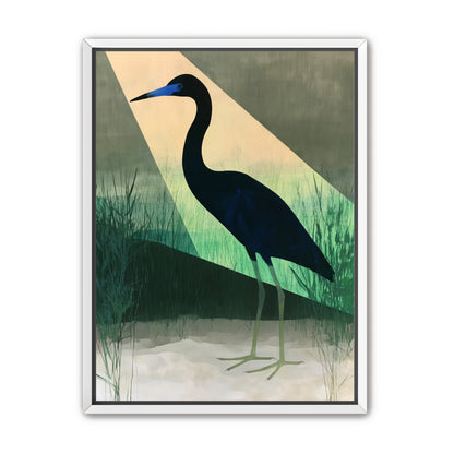 Blue beak in green light