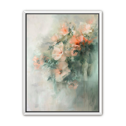 Pale flowers within the mist