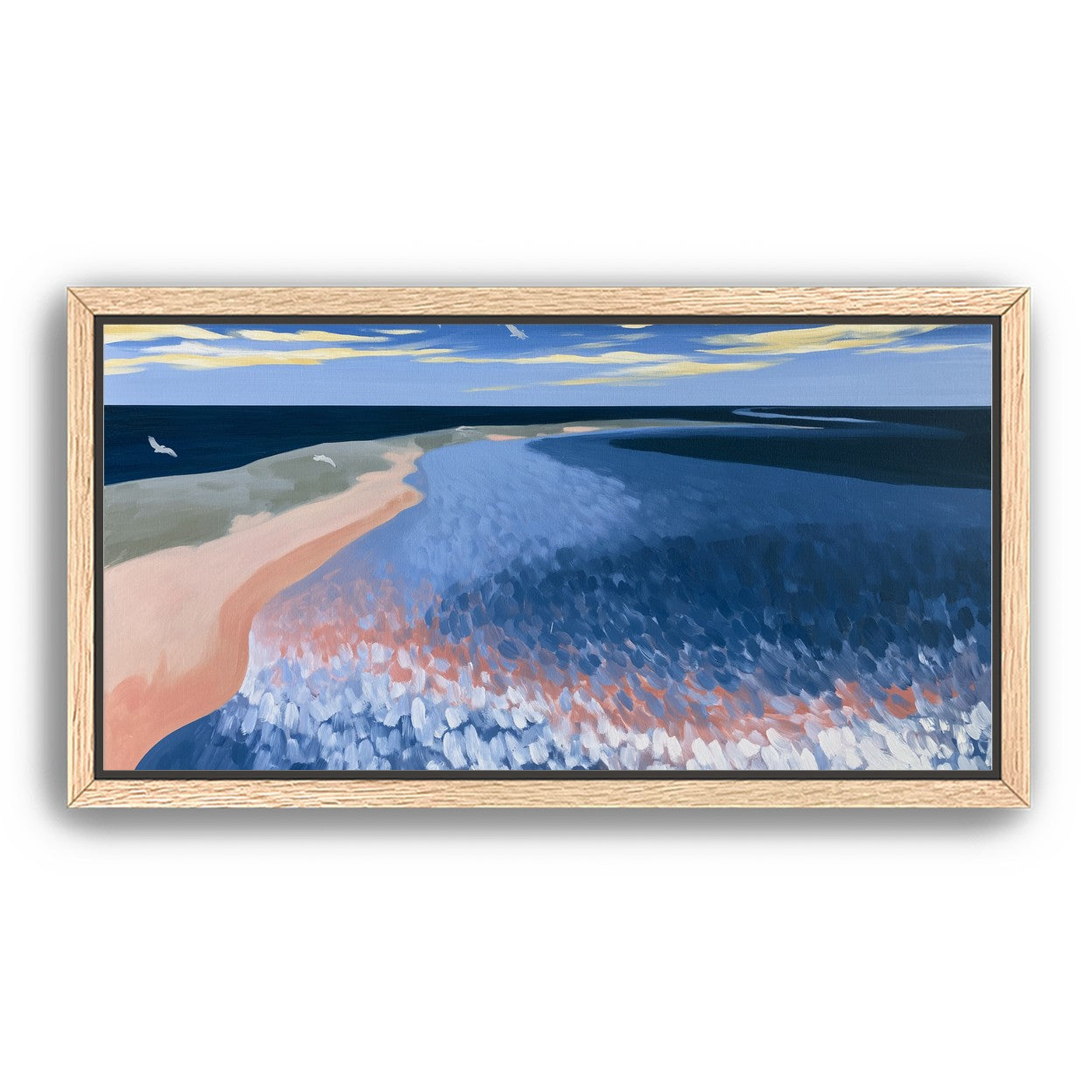 Pale sand in blue water