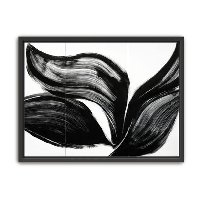 Three petals in black ink