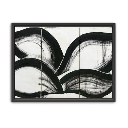 Black arcs across white panels