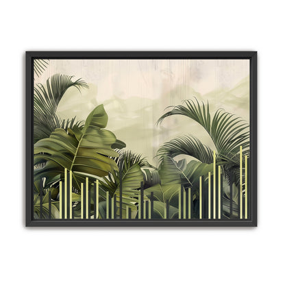 Pale sky over green fronds