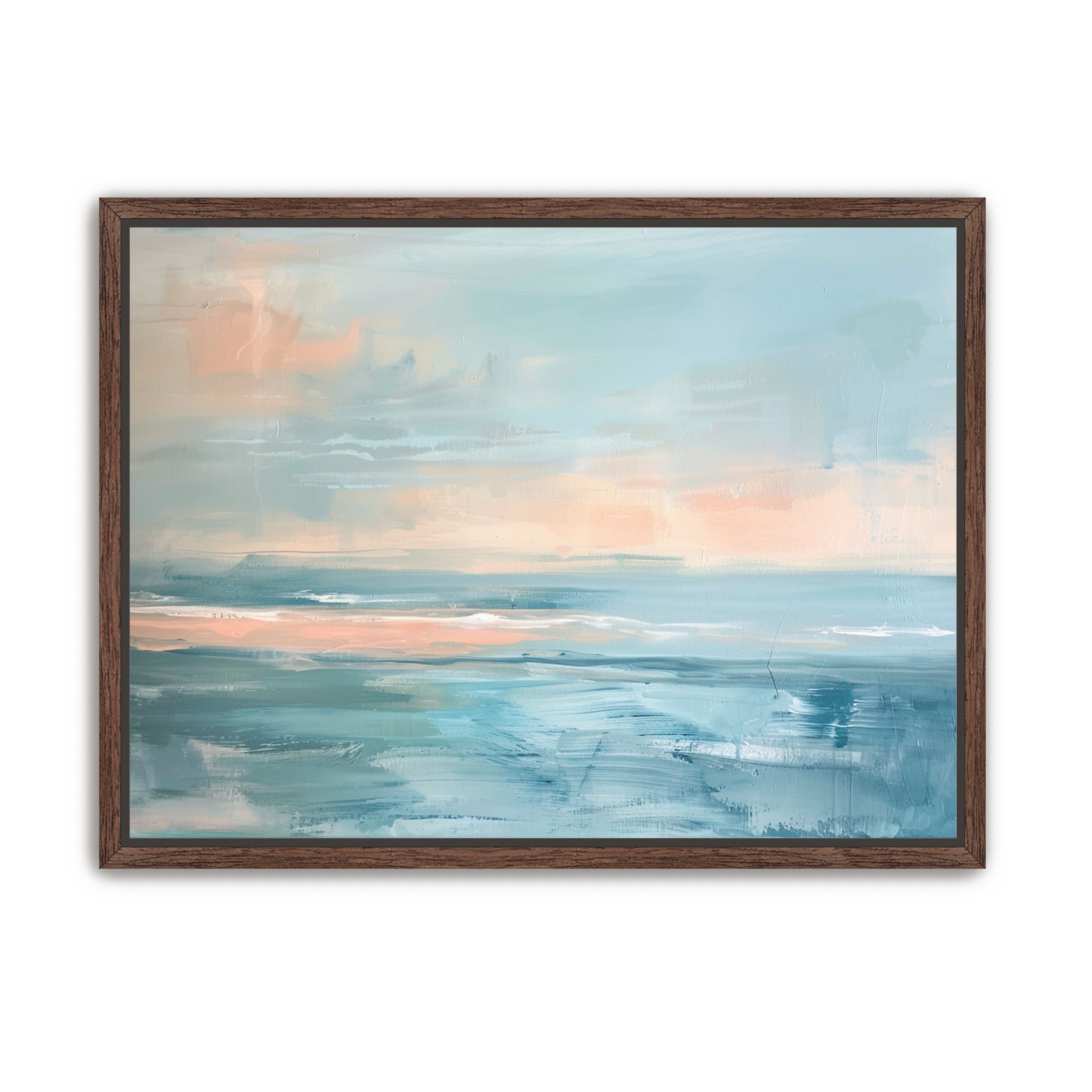 Peach light on blue sea