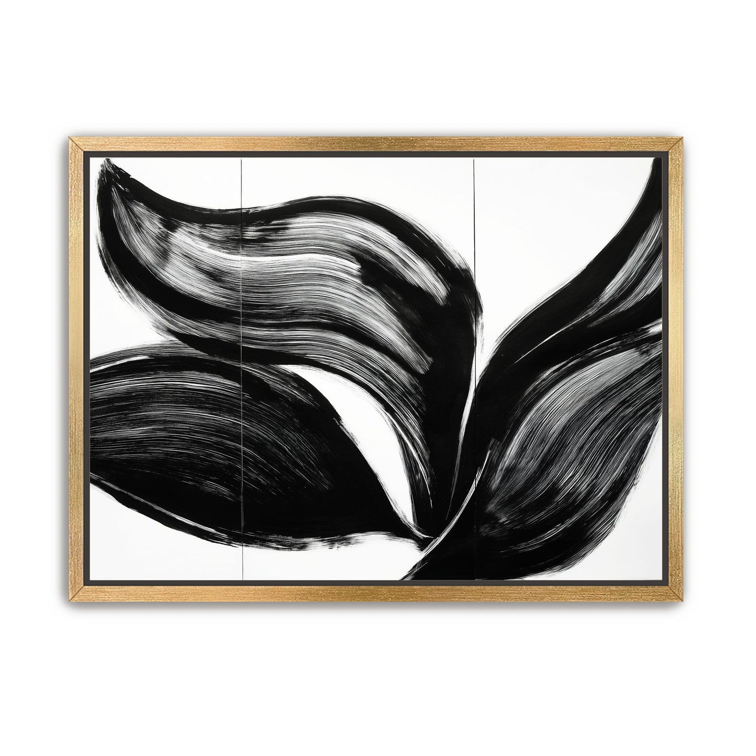 Three petals in black ink