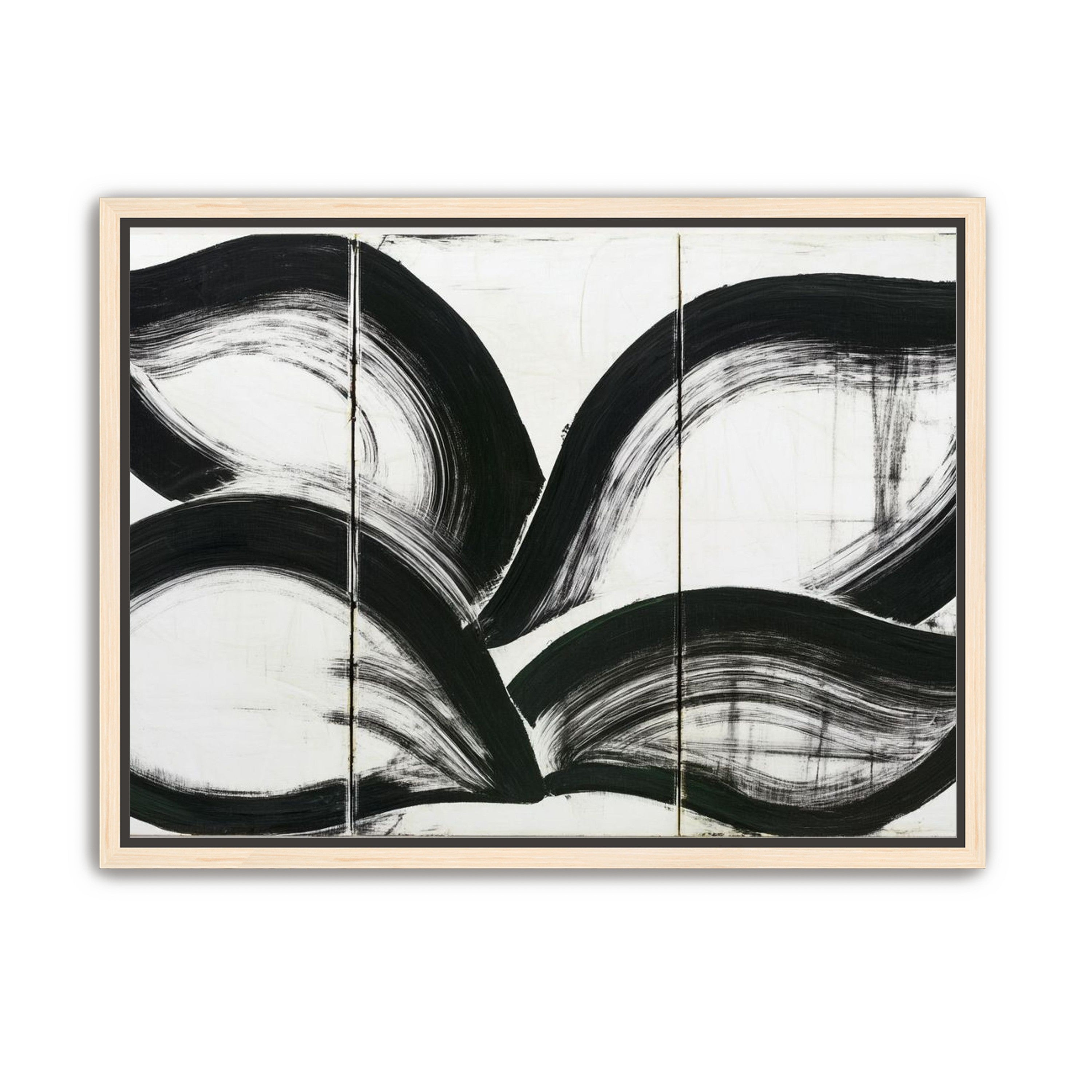Black arcs across white panels
