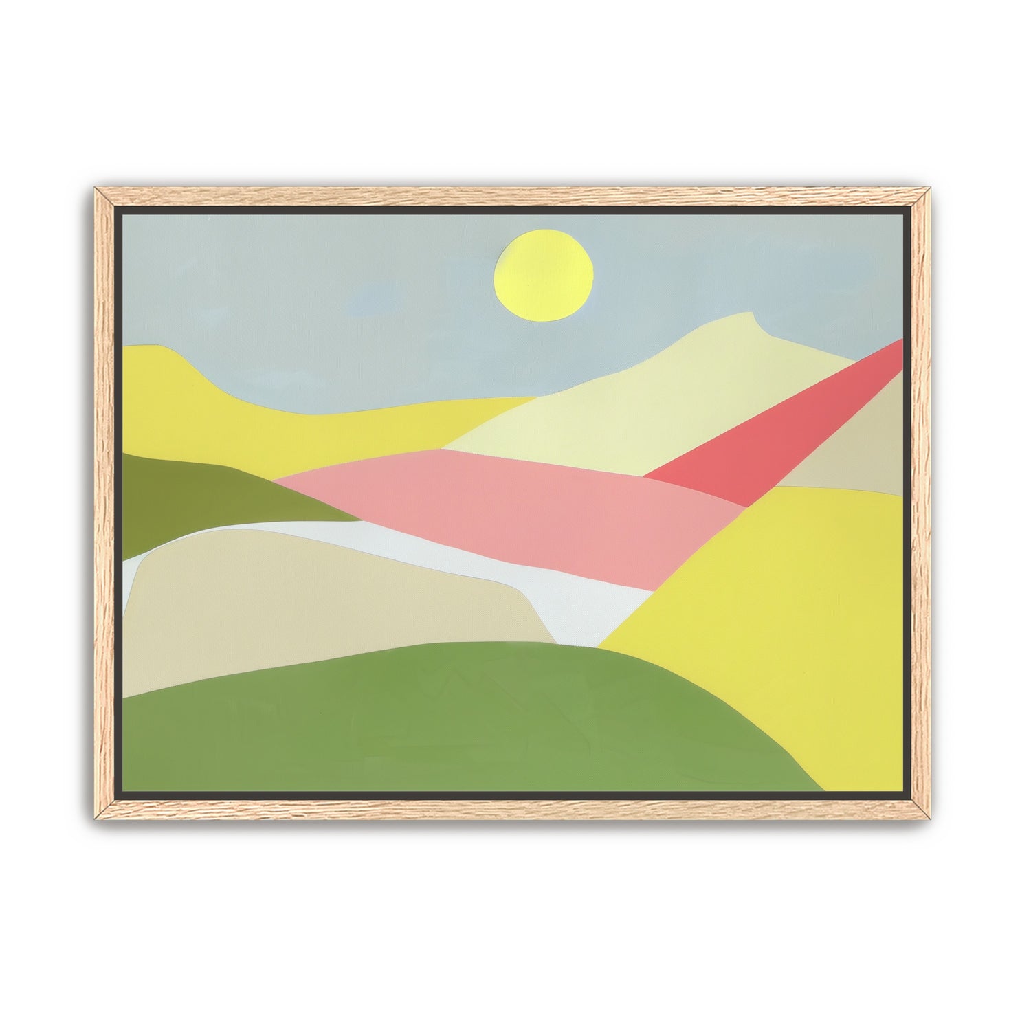Yellow sun over red fields
