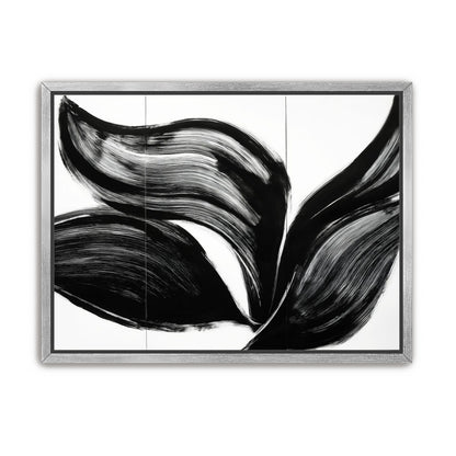 Three petals in black ink