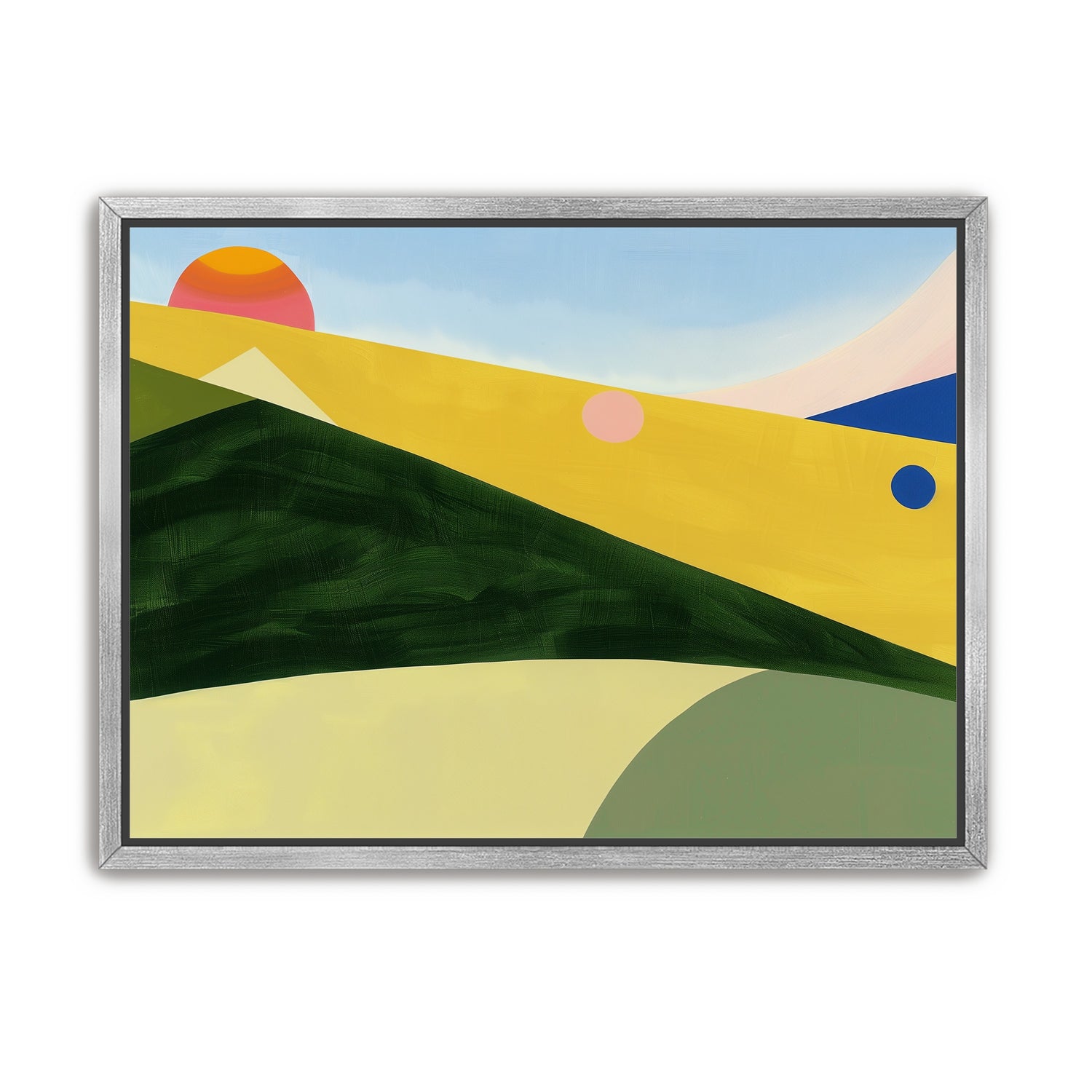 Three suns over rolling hills