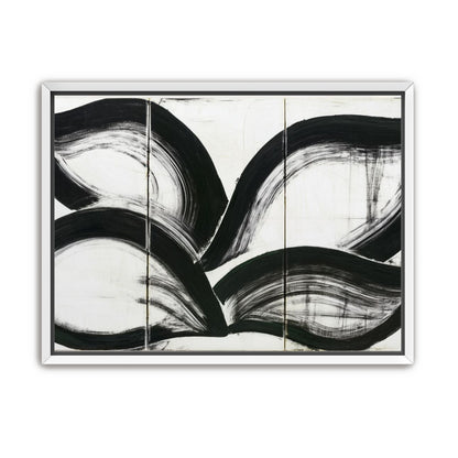 Black arcs across white panels