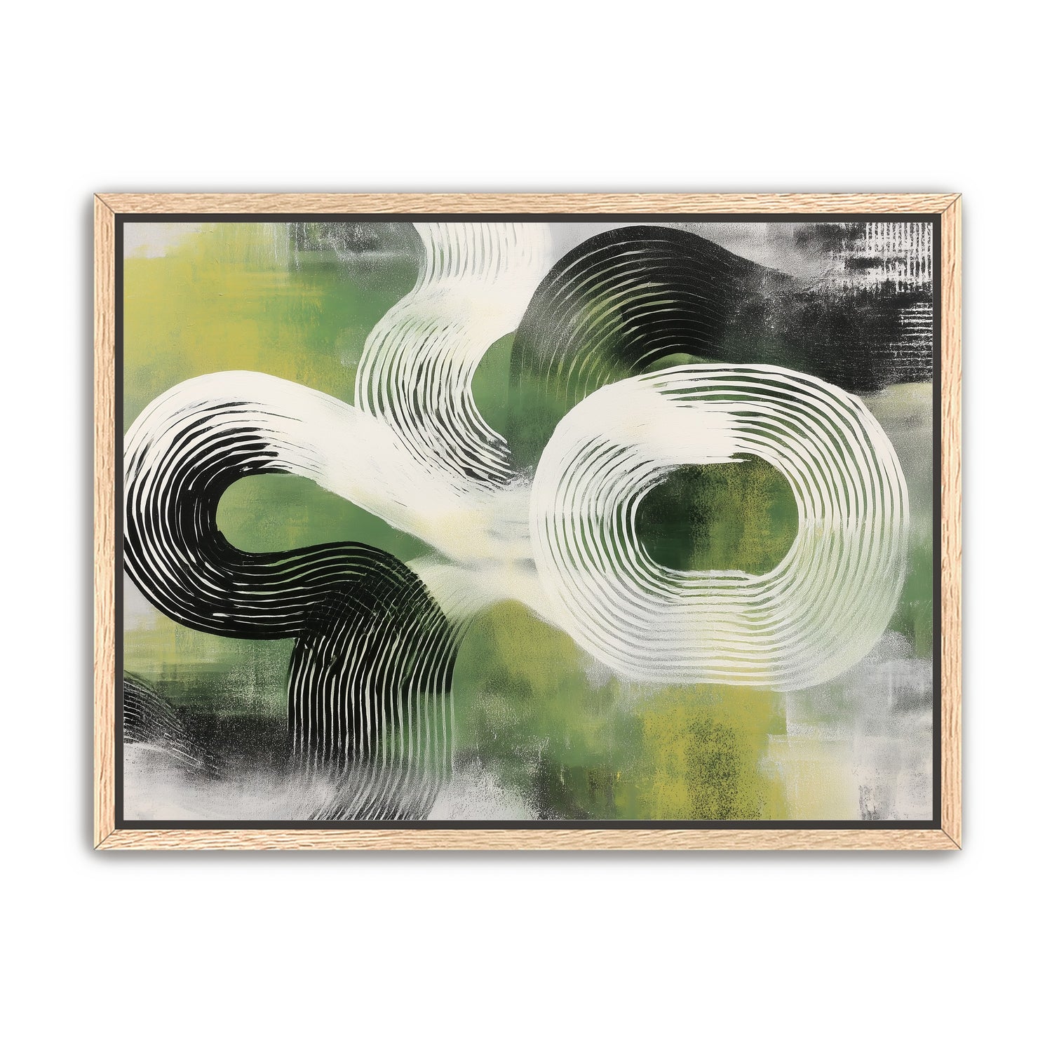 White arcs across green field
