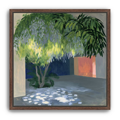 Spotted light under blossoms