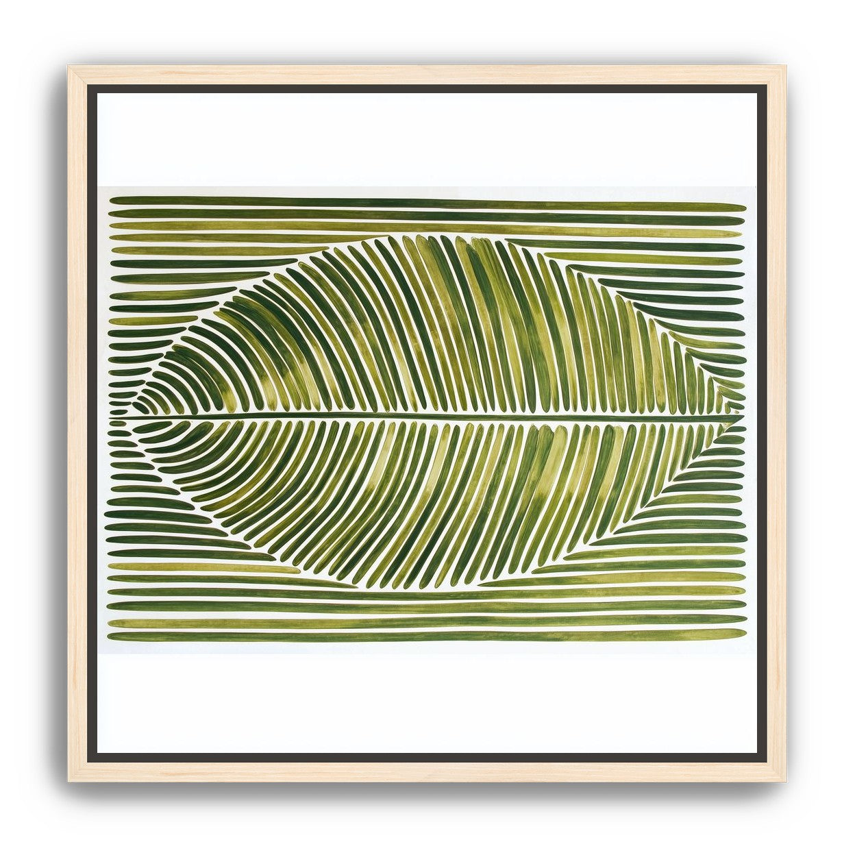 Palm frond in green bands