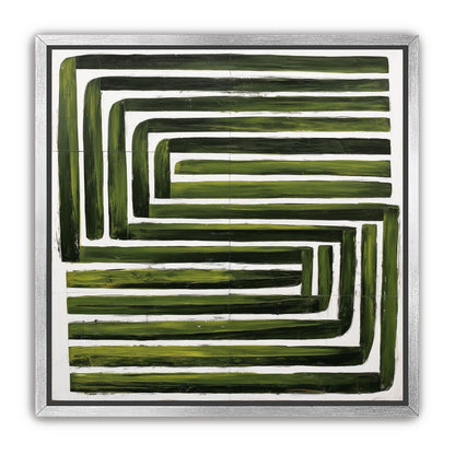 Green maze on white