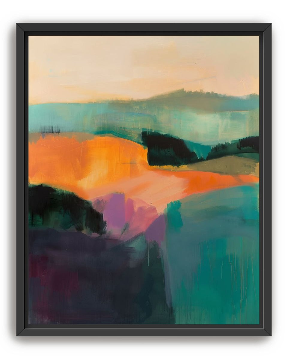 Teal Pressed Against Orange
