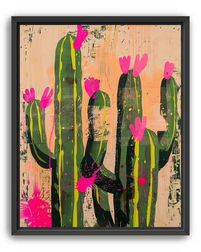 Pink blooms on cacti