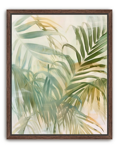 Palm leaves in pale wash