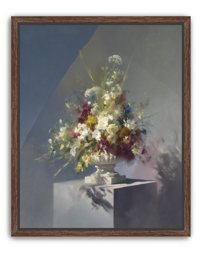 White urn within angled light