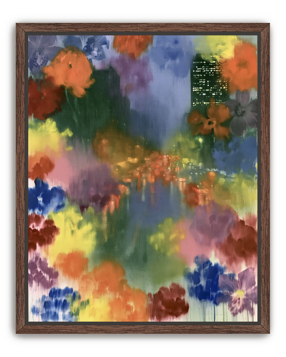 City lights in painted bloom