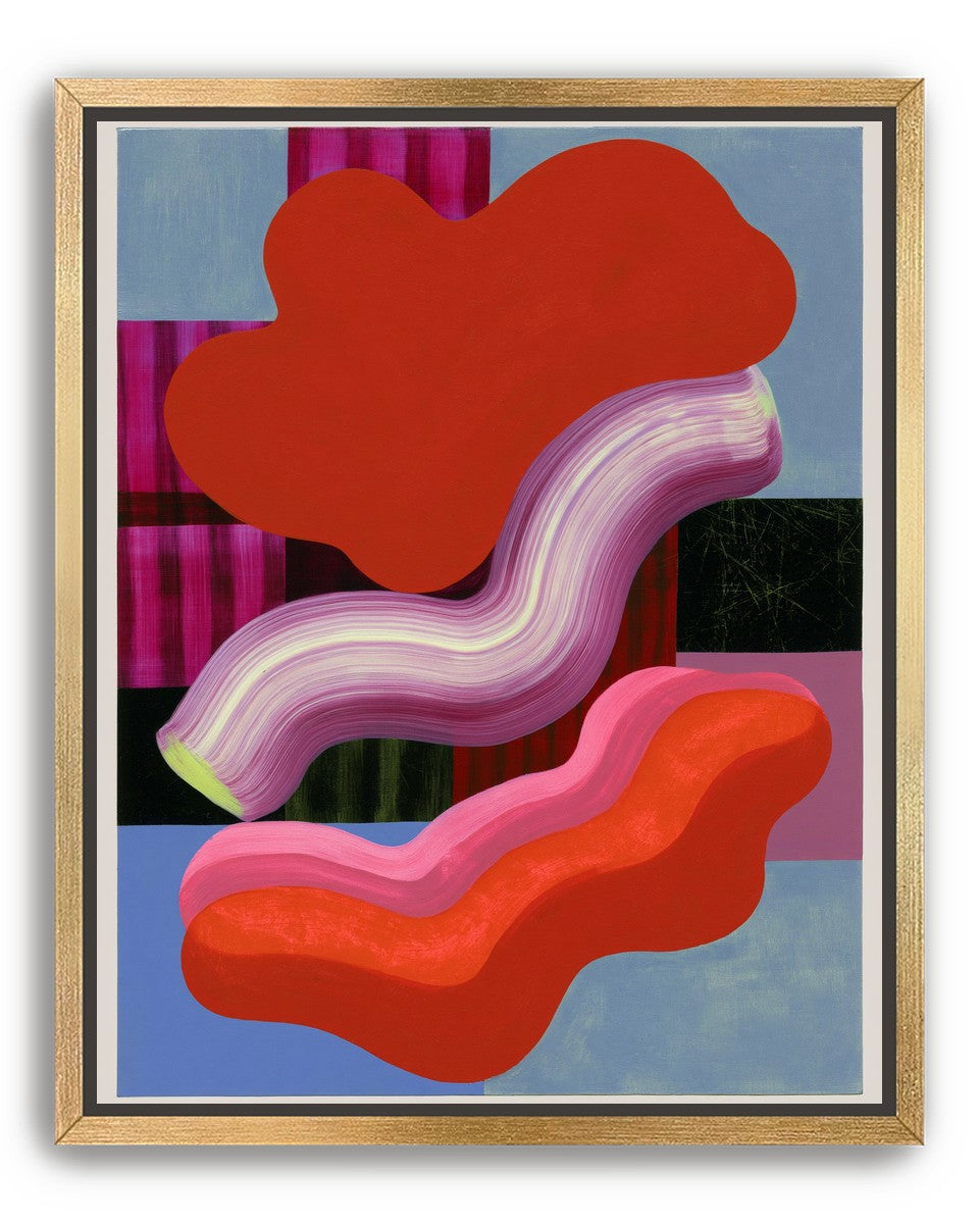 Layered red forms on grid