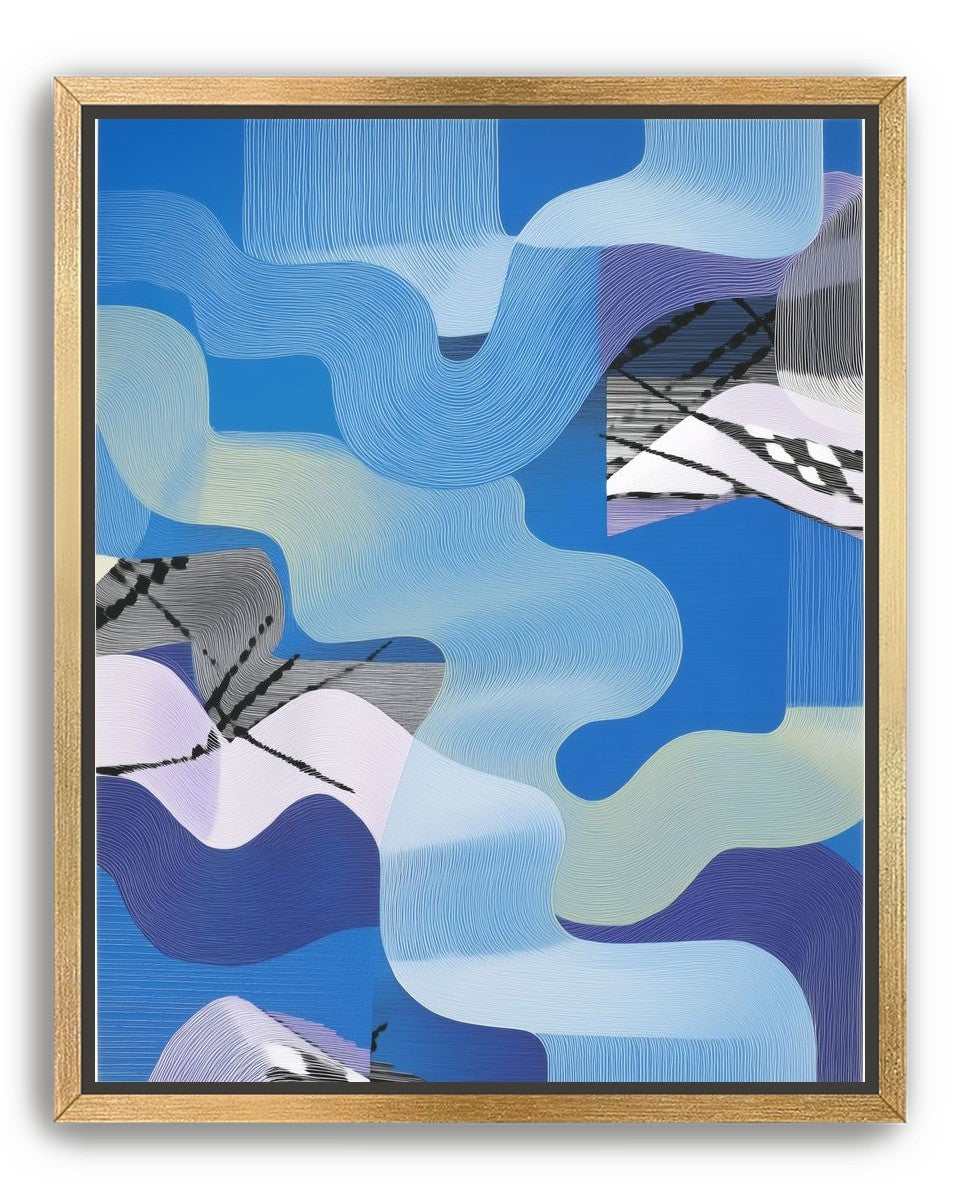 Waves within blue blocks