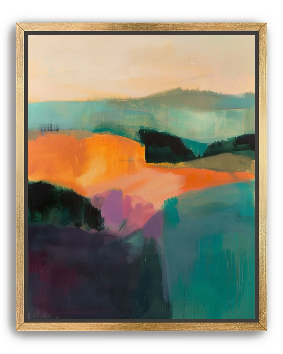 Teal Pressed Against Orange