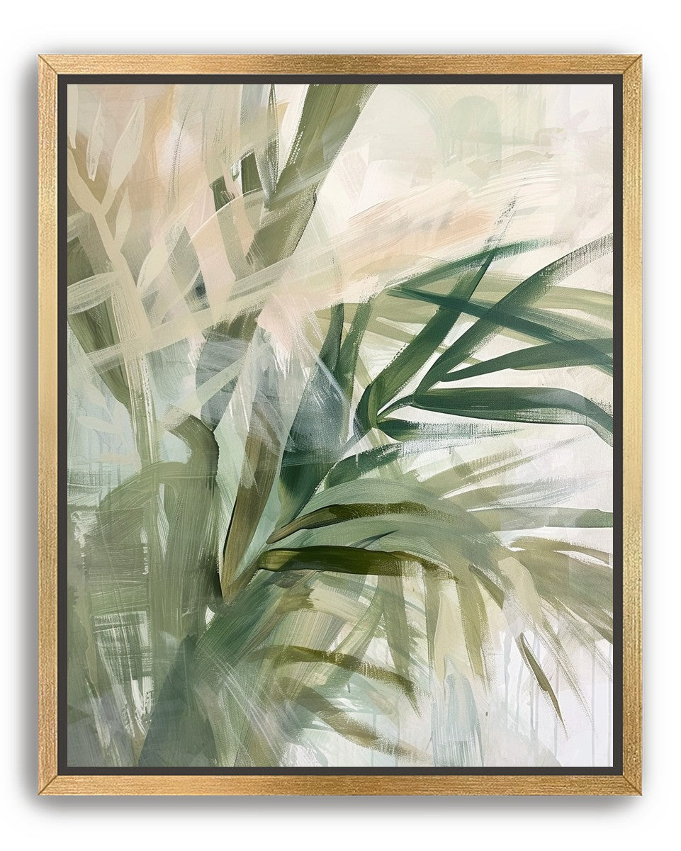 Green leaves in milky light