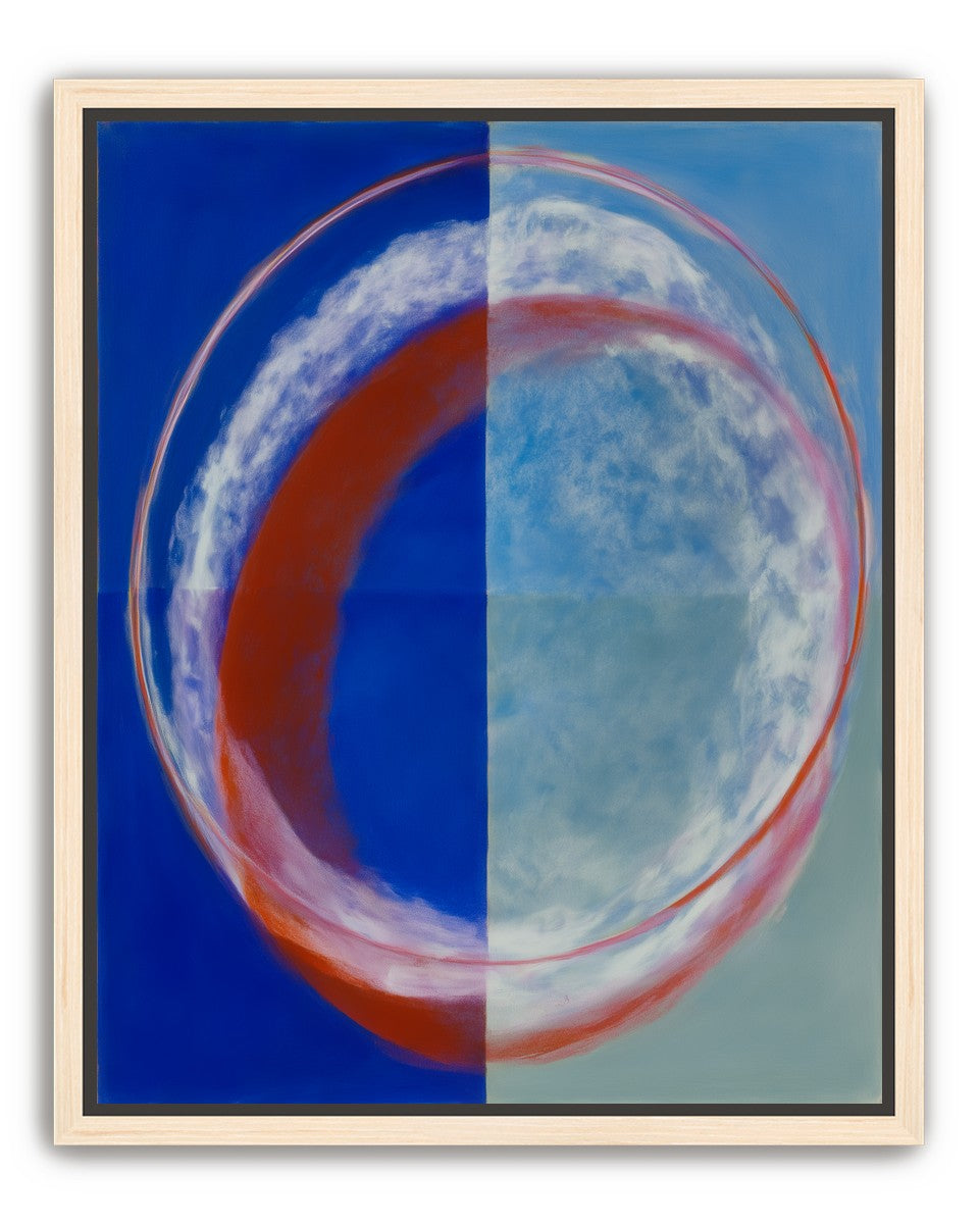 Red rim on divided blue