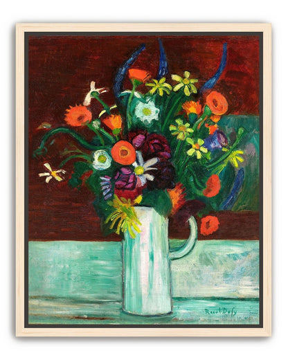 Flowers above the green table