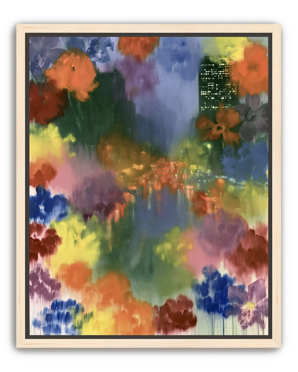 City lights in painted bloom