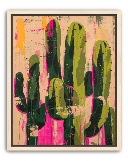 Cacti within pink drips