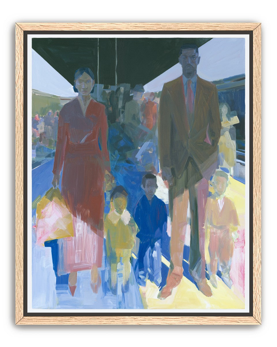 Family beneath the overpass