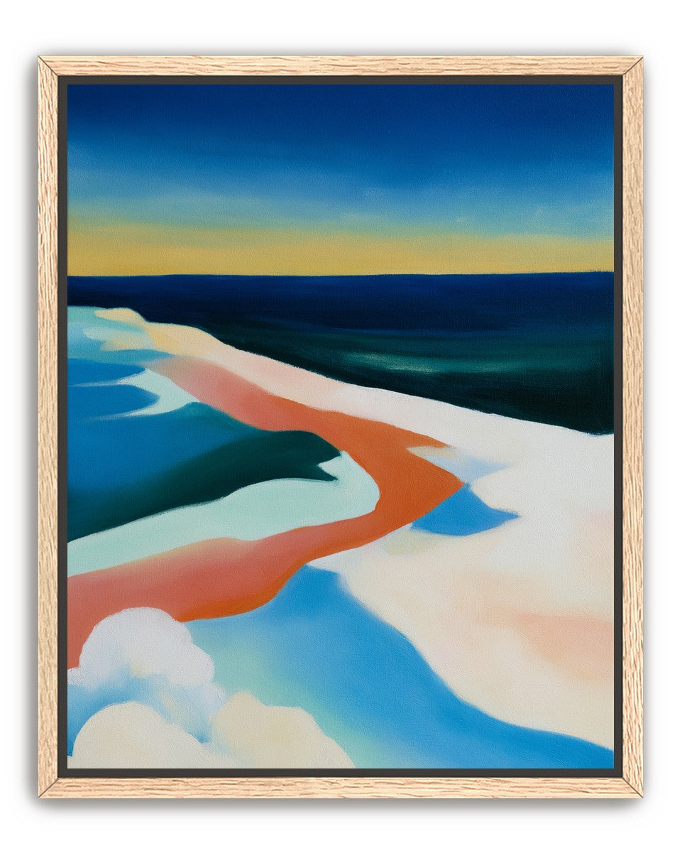 Rust tide on pale sand