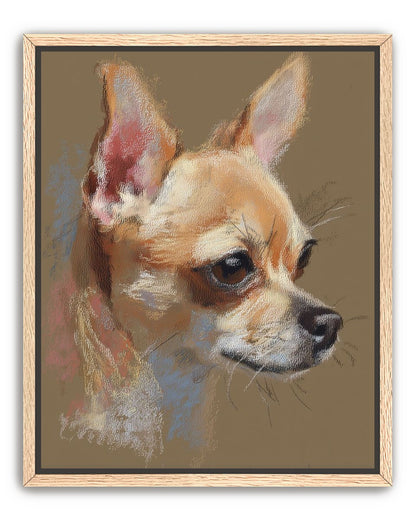 Pastel dog in profile