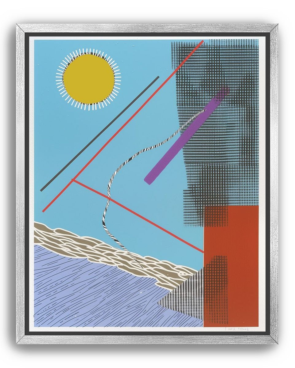 Yellow disc and crossed lines