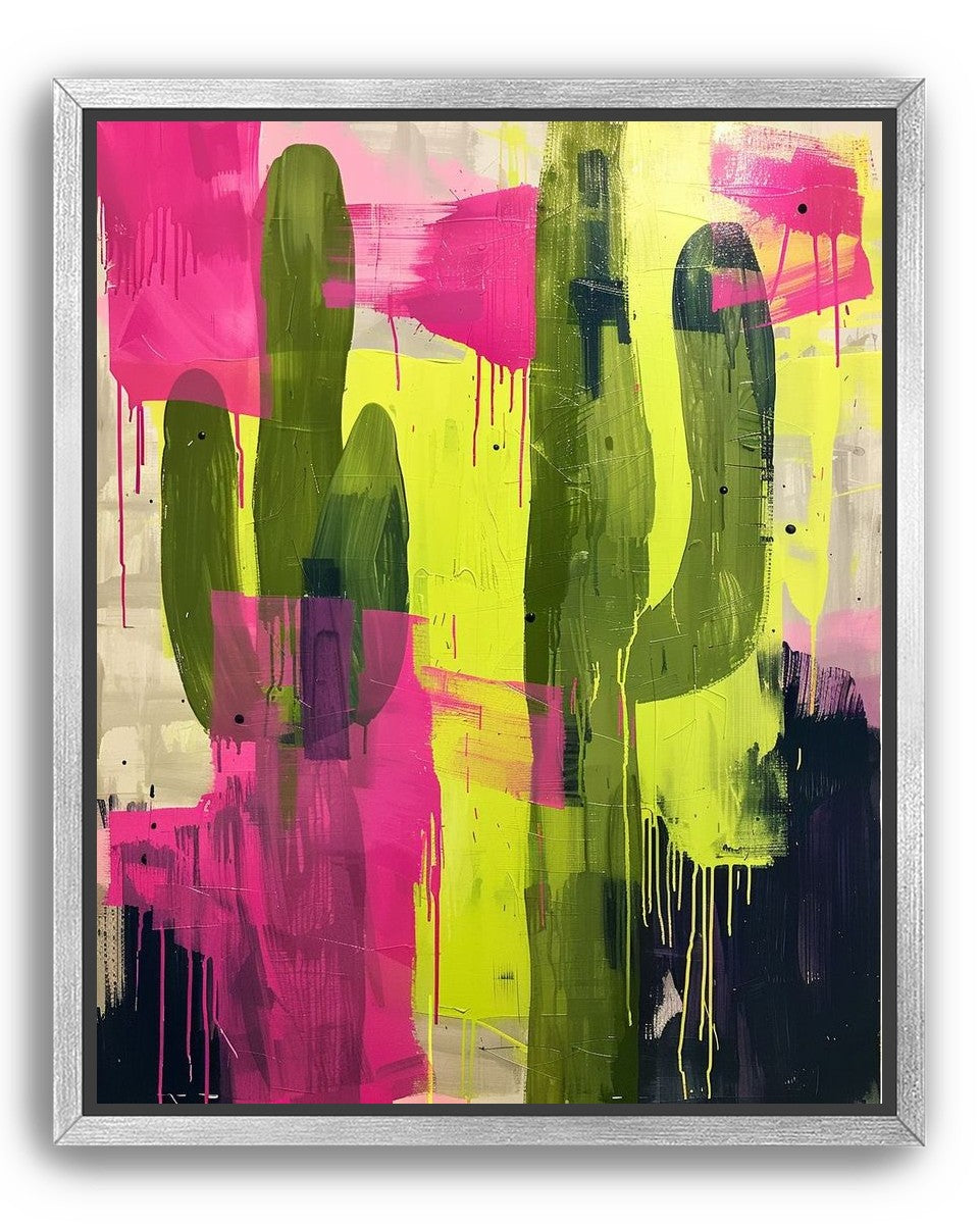 Dark columns within neon wash