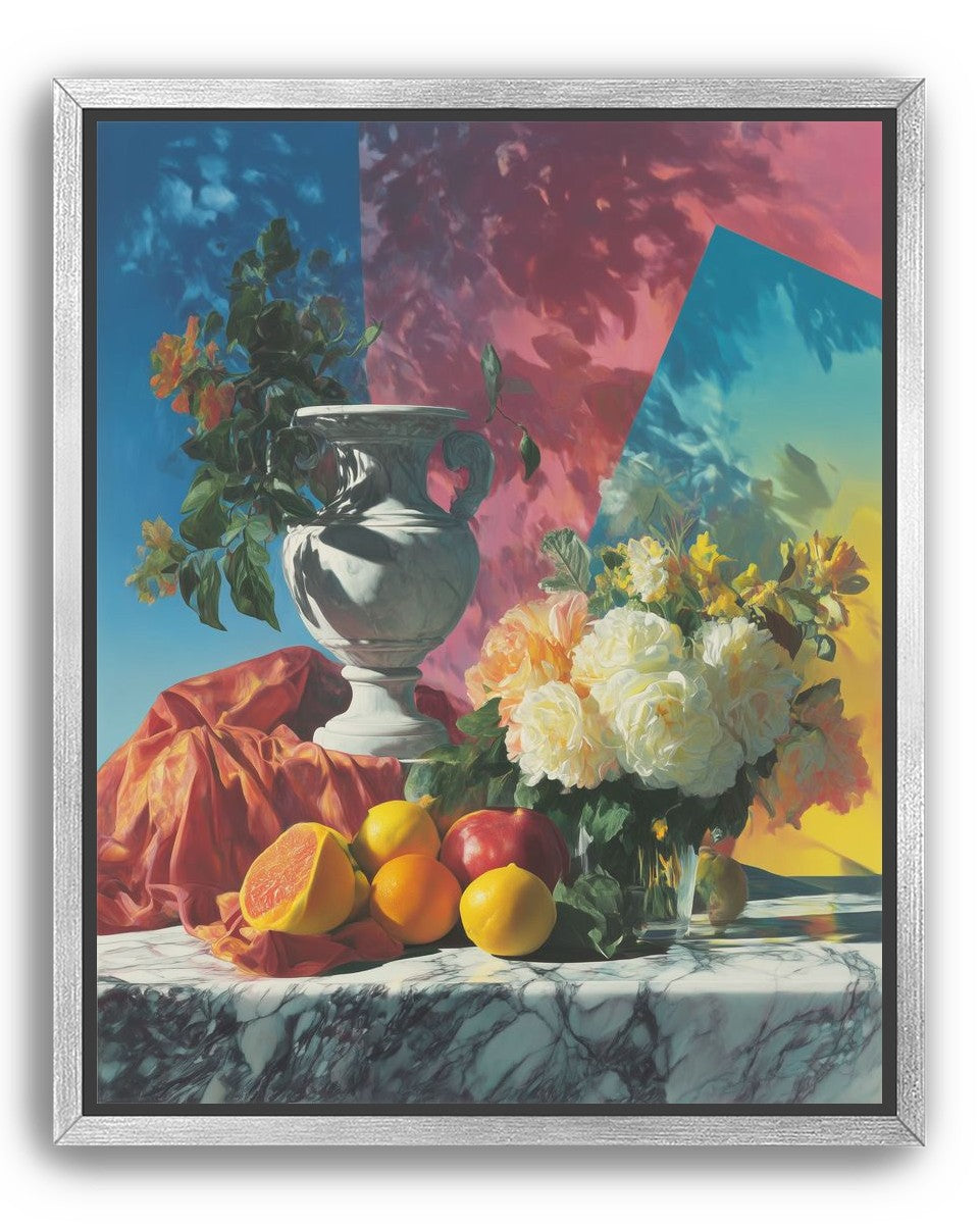 Urn and roses in hard light