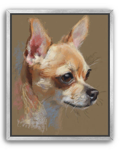 Pastel dog in profile