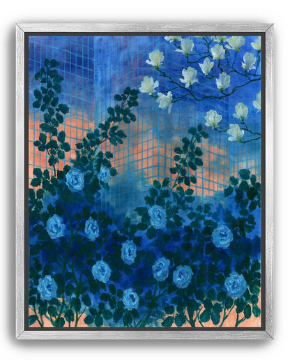 Roses climbing the grid