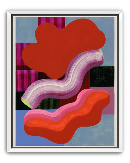 Layered red forms on grid