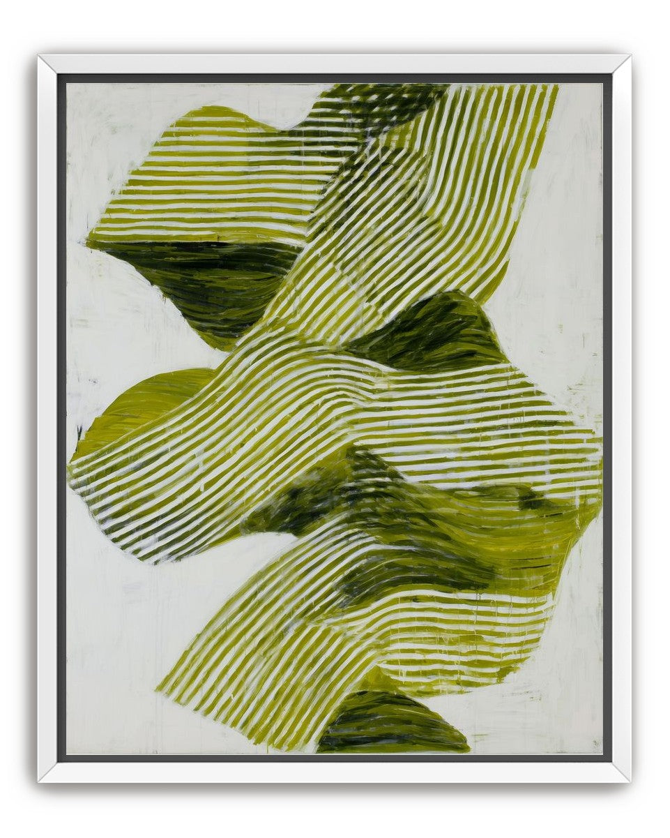 Olive stripes across white