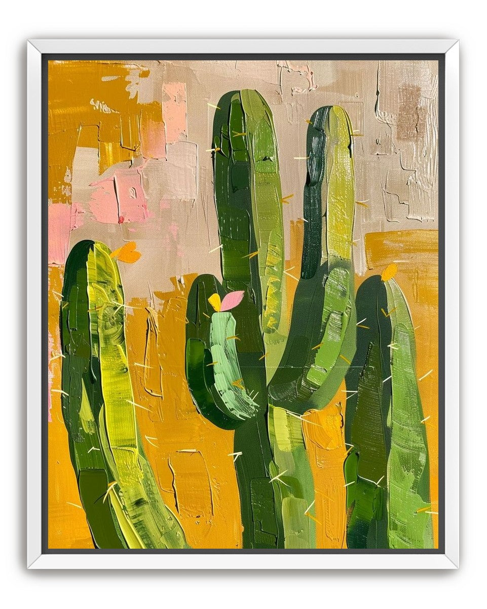 Cactus forms within ochre field